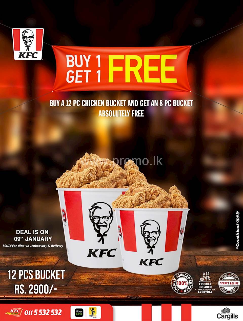 Its buy one get one free!! Get a 12PC Hot & Crispy Bucket and get an ...