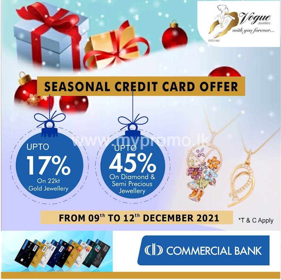 Seasonal Offers For Commercial Bank Credit Card At Vogue Jewellers