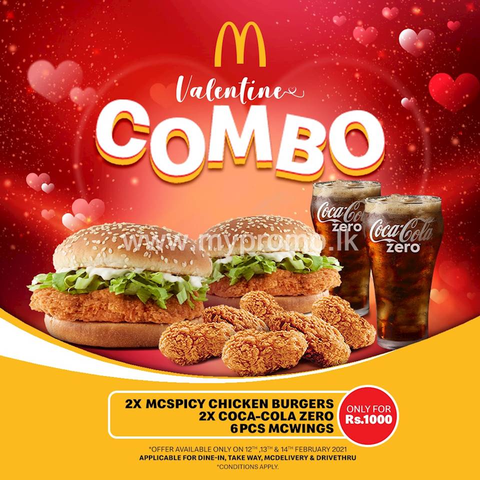 Get 2 McSpicy Burgers, 6 Pcs Mc Wings And 2 Coke Zero For Just Rs ...