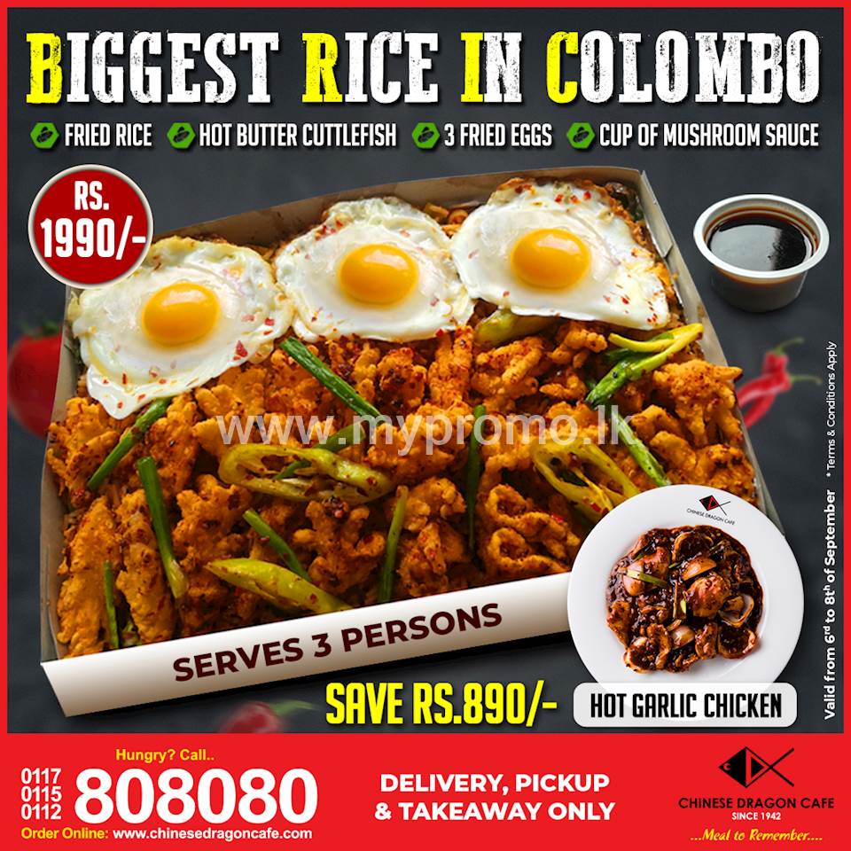 Biggest Rice in Colombo with Free Chicken (Save Rs. 890) at Chinese