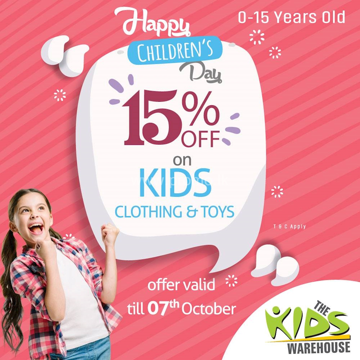 15 Off on Kids Clothing and Toys from The Kids Warehouse