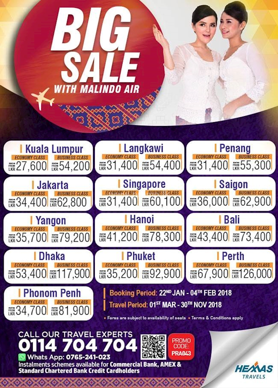 Big Sale with Malindo Air from Hemas Travels