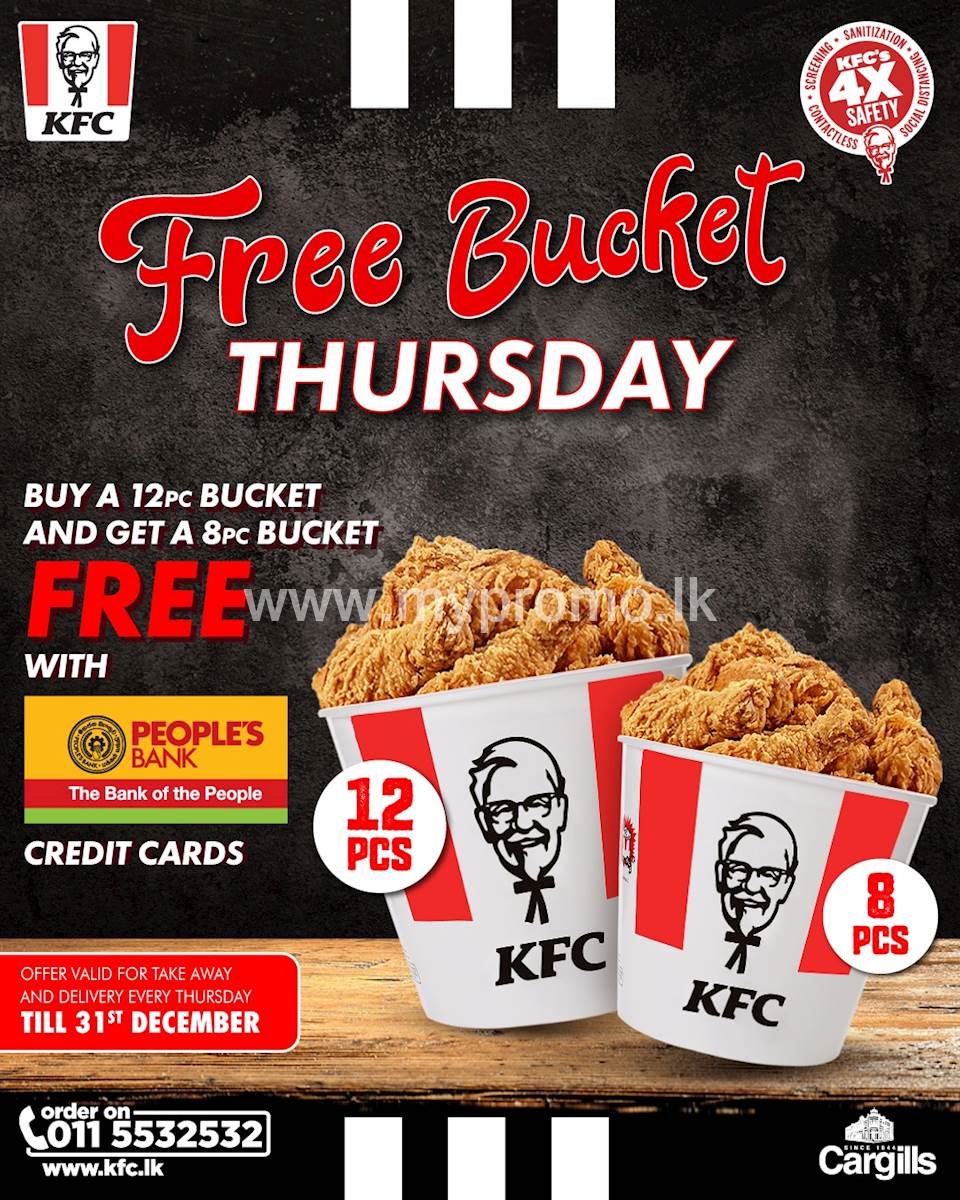 Buy A 12pc Bucket With Your Peoples Bank Credit Card And Get A 8pc Bucket Free At Kfc 7391