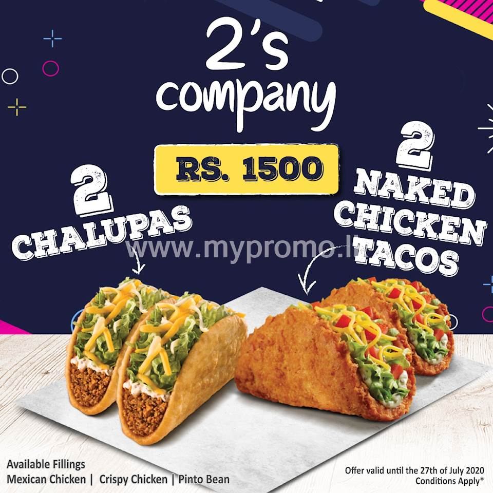 Get 2 Chalupas + 2 Naked Chicken Tacos For Just Rs.1500 At Taco Bell 