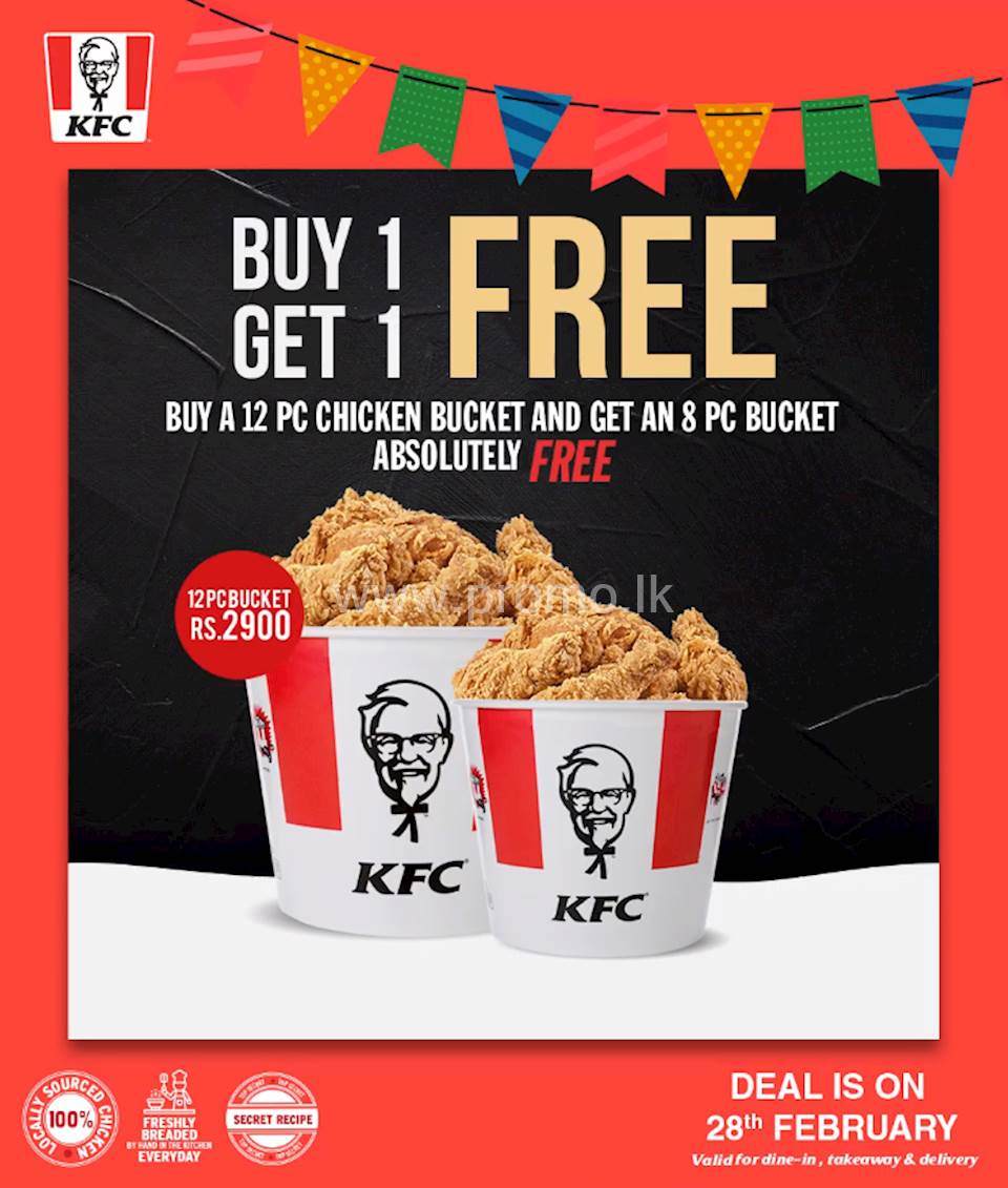 Get A 12pc Hot And Crispy Bucket And Get An 8pc Bucket Absolutely Free At Kfc Sri Lanka 2536