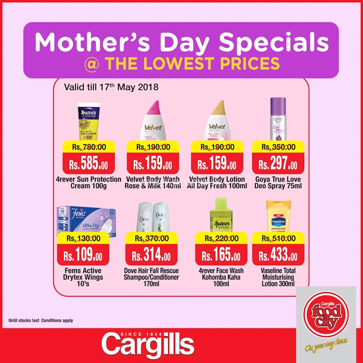 Mother's Day specials at the lowest prices from Cargills Foodcity