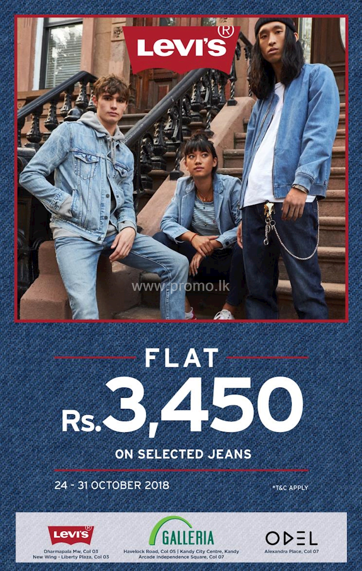 Get your Levis Jeans at a Flat rate of ,450/-
