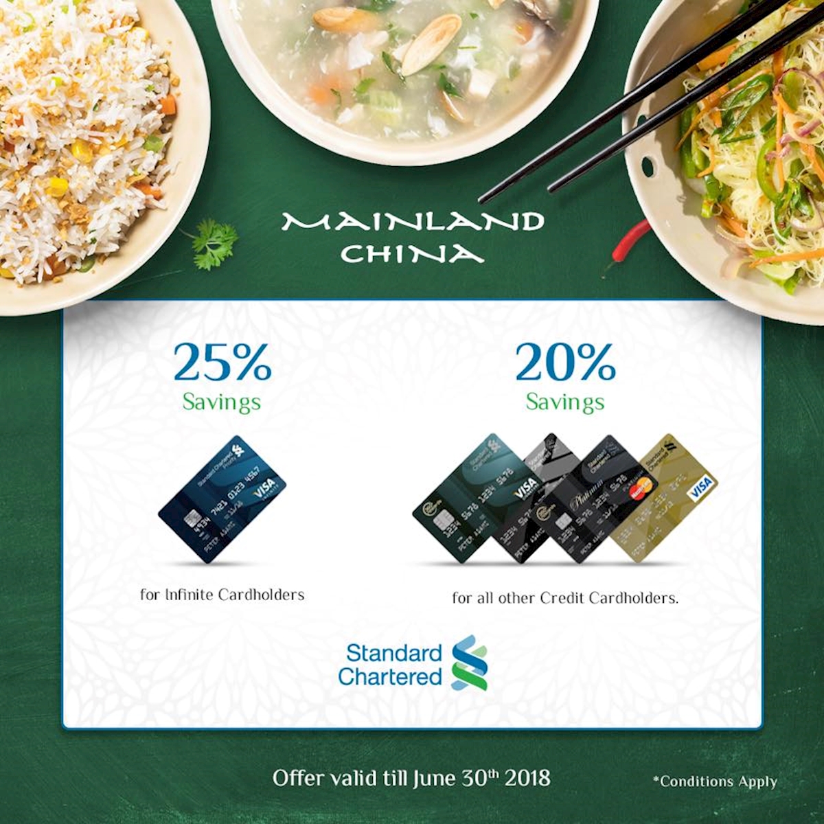 Upto 25 Off on A La Carte menu at Mainland China for Standard