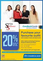 get up to 20% discount for Commercial Bank credit cards and debit cards at Spring & Summer