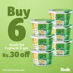 Rs. 30 discount when you buy 6 Keells Set Yoghurts at Keells