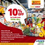 10% Off on total bill for People's Bank Credit Cards at LAUGFS Supermarket 