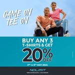 Buy any 3 T-shirts & get 20% OFF at NOLIMIT