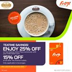 Get up to 25% OFF when you pay with your FriMi Debit Card at Tea Avenue