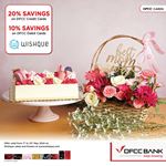 Enjoy 20% Savings on Wishque cakes and flowers with DFCC Credit Cards and 10% Savings with DFCC Debit Cards at wishque.com