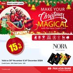 Get 15% off with your Pan Asia Credit Card and 10% off with your Debit Card at Nora Reed