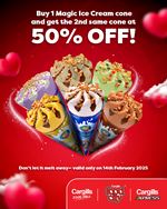 Buy 1 Magic Ice Cream cone and get the 2nd same cone at 50% OFF at Cargills Food City