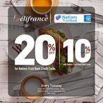 Enjoy up to 20% Off at Delifrance for NTB Bank Cards