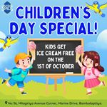 kids get a FREE ice cream at Marine Spice