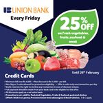 25% Off on fresh vegetables, fruits, seafood & meat at Keells with Union Bank Credit Cards