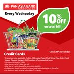 10% off on total bill at Keells for Pan Asia Bank Credit Cards 