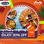 Enjoy 30% OFF your favorite meals at Fish & Co when you pay with your FriMi Debit Card