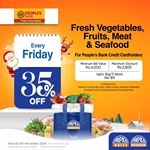 35% off on Fresh Vegeables, Fruits, meat, & Seafood at Arpico Super Centre for People's Bank Credit Cards 