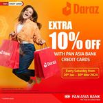 Extra 10% off at Daraz Online Shopping with your Pan Asia Bank Credit Cards