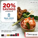 Enjoy 20% Savings on dine-in at Siam House Restaurant with DFCC Credit Cards