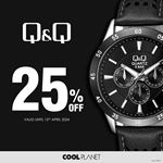 Enjoy 25% off on Q&Q watches at Cool Planet