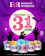 Get 31% OFF on Double Scoops and indulge in some spooky deliciousness at Baskin Robbins