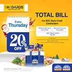 20% off on total bill at Arpico Super Centre for BOC Credit card