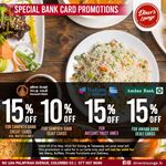 Special Bank Card Promotions at Diner’s Lounge Restaurant