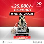 Get an exclusive Rs. 25,000 discount on ABS Actuators at Toyota Lanka 