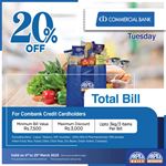 20% off on total Bill for commercial bank credit cards at Arpico Super Centre