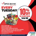 10% off on total bill at LAUGFS Supermarket for DFCC Bank Credit Cards