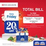 20% off on total bill at Arpico Super Centre for Pan Asia Bank Credit cards