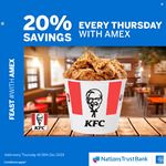 Enjoy 20% savings at KFC with Nations Trust Bank American Express Cards