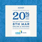 Get up to 20% Off for HNB Cards at Mondy