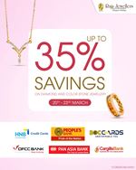 Up to 35% Off for HNB, Peoples, BOC, DFCC, Pan Asia Bank and Cargills Bank card holders at Raja Jewellers
