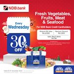 30% off on Fresh vegetables, Fruits, Meat & Seafood at Arpico Super Centre for NDB Bank Credit Cards