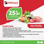 25% Off on Fresh Vegetables, Fruits, Seafood & Fresh meat at Keells for NDB Bank Credit Cards 