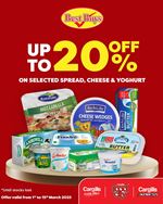 Up to 20% off on selected spread, cheese & Yogurt at Cargills Food City