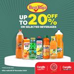 Up to 20% off on selected Beverages at Cargills Food City