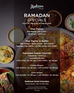 Ramadan Specials at Radisson Hotel Colombo