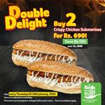 Get two Crispy Chicken Submarines for just Rs. 690 at Keells