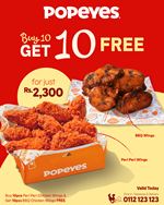 10 BBQ Chicken Wings absolutely FREE at Popeyes Sri Lanka