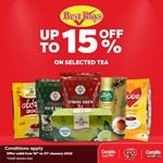 Up to 15% off on selected Tea at Cargills Food City