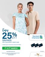 Get 25% OFF on purchases above Rs. 7,500 when you shop at Dilly & Carlo with your Standard Chartered Infinity Credit Card