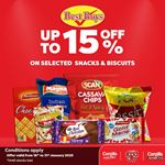 Up to 15% off on selected Snacks & Biscuits at Cargills Food City