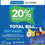 Enjoy 20% DISCOUNT on TOTAL BILL with Commercial Bank Cards at Softlogic GLOMARK
